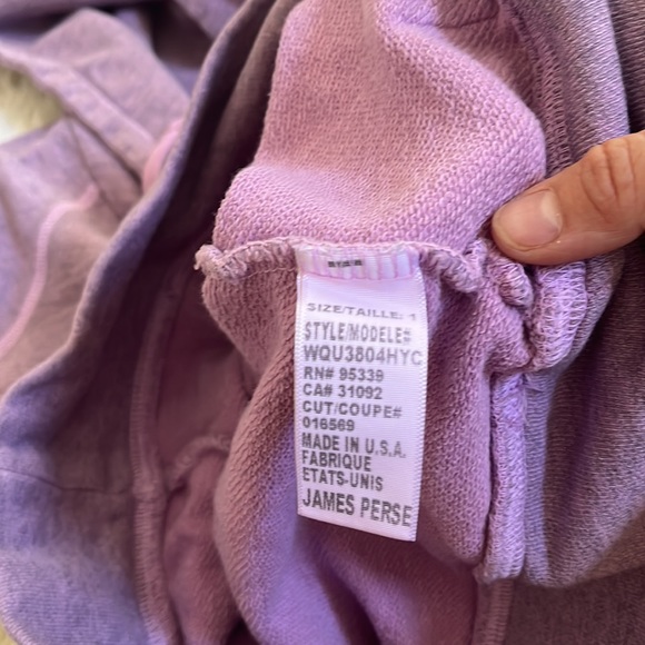 JAMES PERSE YIOSEMITE Women’s Light Purple Cropped Hoodie Sweater Size 1-S NWT - Picture 11 of 14